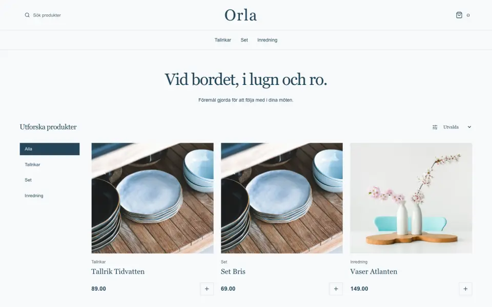 Förhandsvisning av mallen Orla