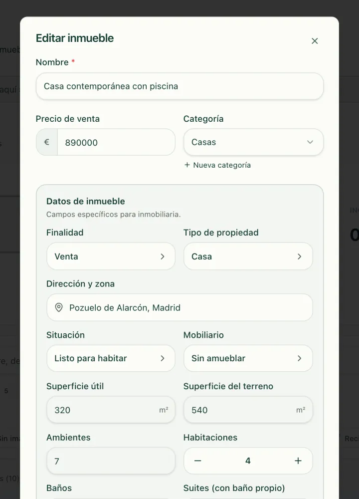 Alta de un inmueble en el panel de Youpy
