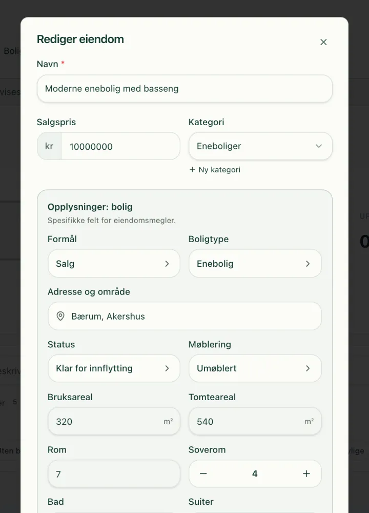 Registrering av bolig i Youpy-panelet